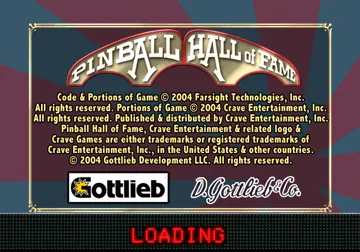 Pinball Hall of Fame - The Gottlieb Collection screen shot title